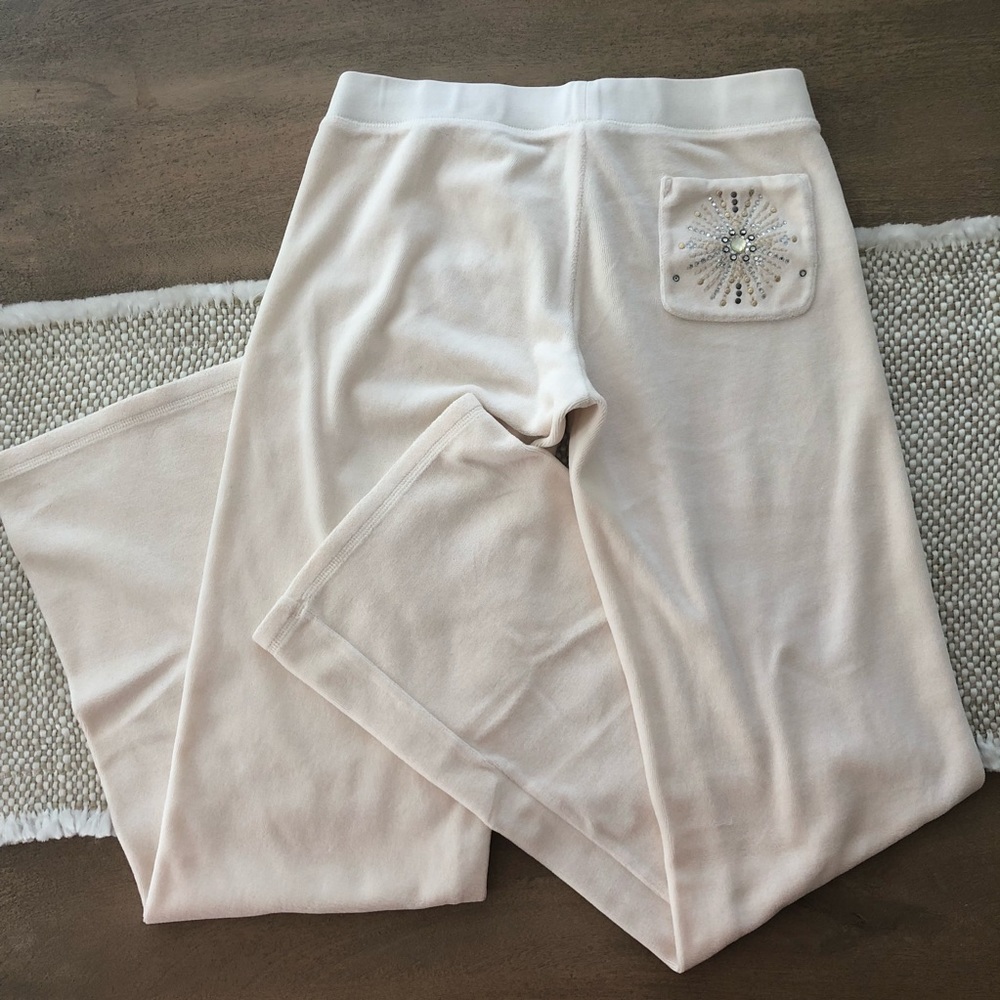 Juicy Couture Velour Track Pants Winter White Sz P